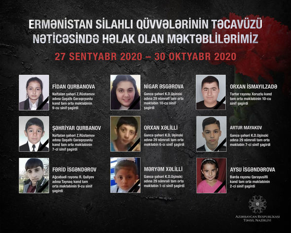 Erməni vəhşiliyi nəticəsində həlak olan məktəblilərimiz - FOTO