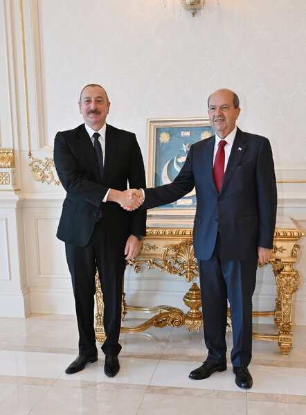 İlham Əliyev Şimali Kiprin Prezidentini qəbul edib - FOTO
