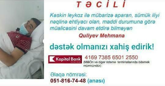İki körpə uşaq atası 33 yaşlı Mehman Quliyevin köməyinizə ehtiyacı var - FOTO