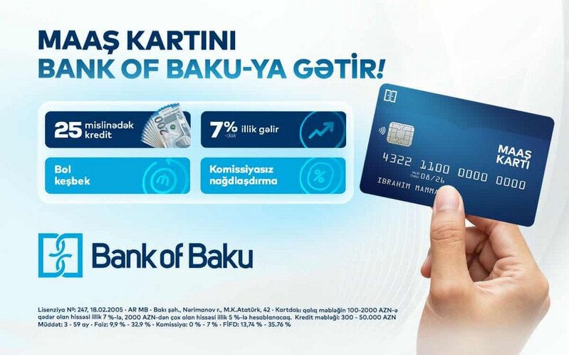 Maaş kartını 'Bank of Baku'ya gətir, üstünlüklər əldə et