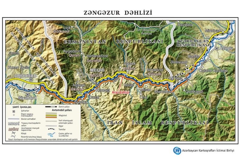 Zəngəzur dəhlizinin xəritəsi hazırlanıb