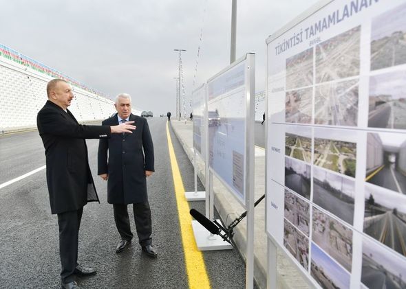 İlham Əliyev Pirşağıda avtomobil tunelinin açılışında - FOTO