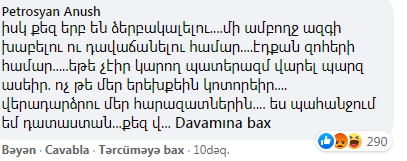 Paşinyanın edamını tələb edirlər: səni yandırmaq kifayət deyil!