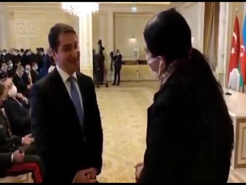 Hikmət Hacıyev və Fulya Öztürk müharibədən sonra yenidən görüşdülər - VİDEO