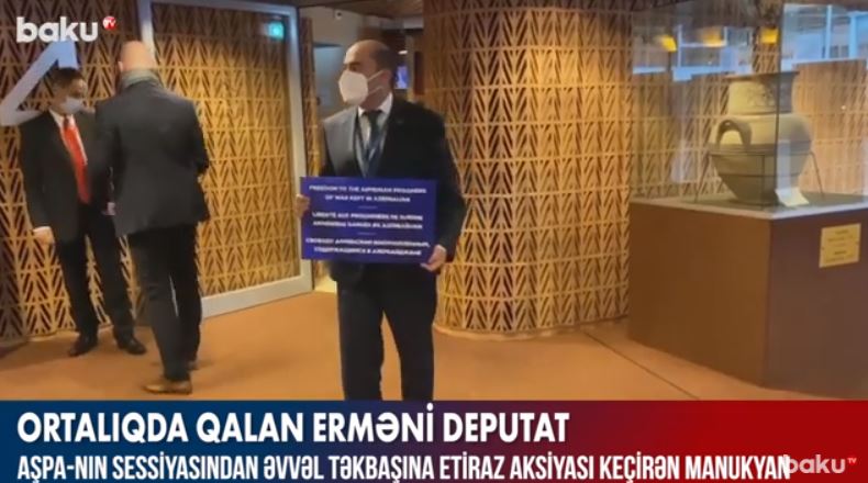 Ortalıqda qalan erməni deputat - VİDEO 