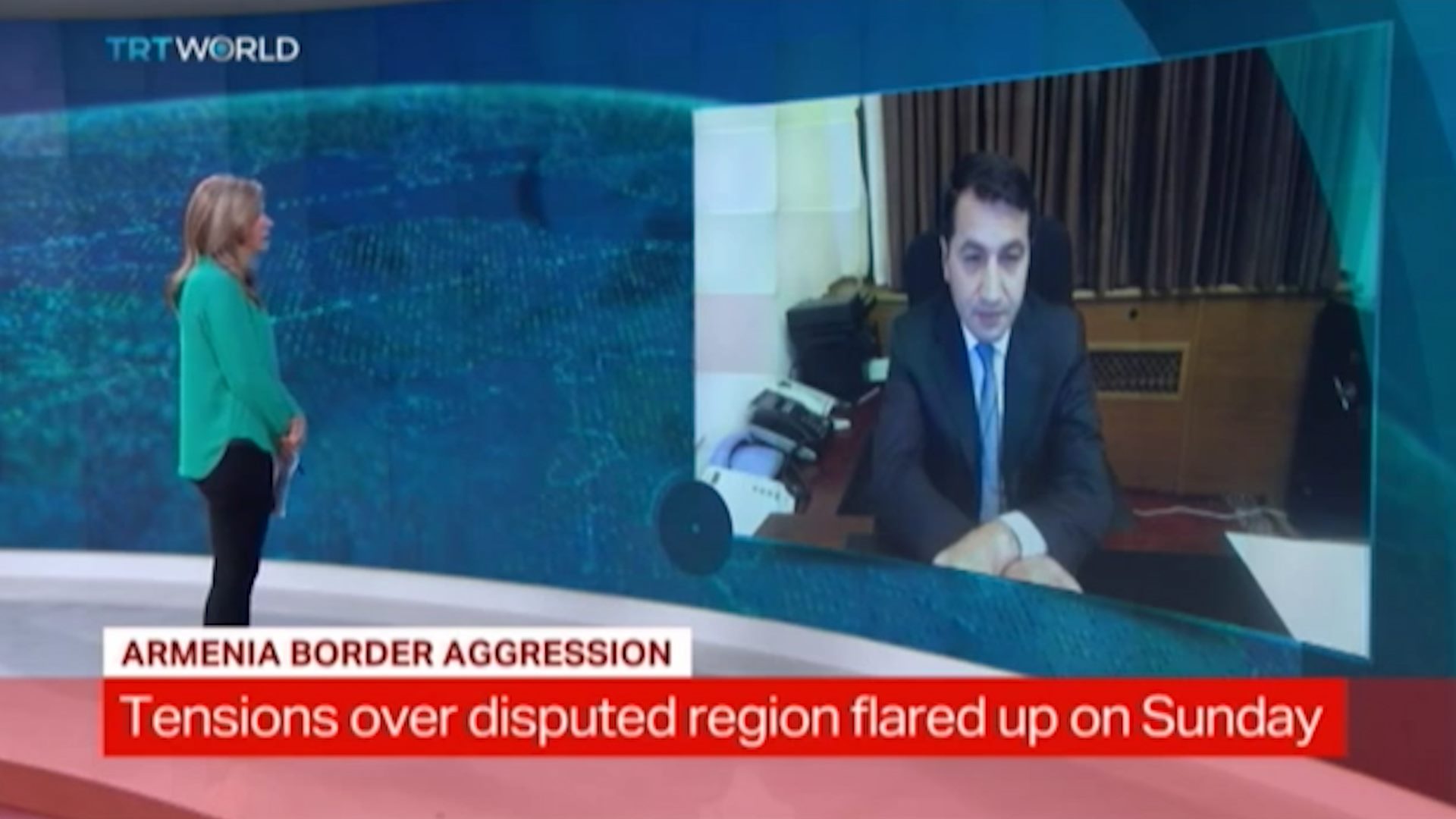 Hikmət Hacıyev "TRT World" kanalına müsahibəsində Ermənistanın təcavüzkar siyasətindən danışıb - VİDEO