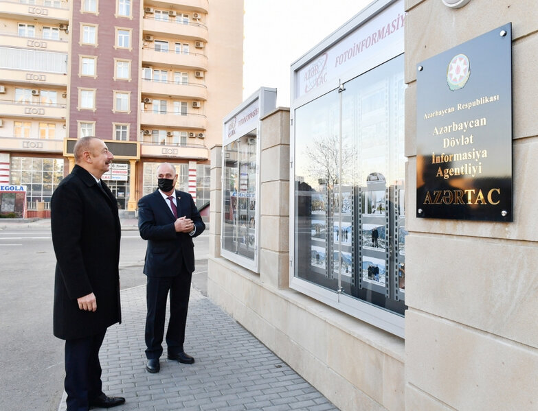Prezident AZƏRTAC-ın yeni binası ilə tanış oldu - FOTOLAR