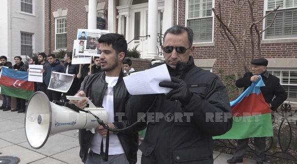 Vaşinqtonda Ermənistan səfirliyinin qarşısında "Xocalıya ədalət" tələb edildi - FOTO