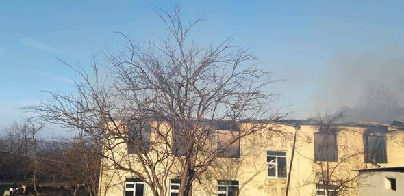 Qubada məktəb binası yandı - FOTO