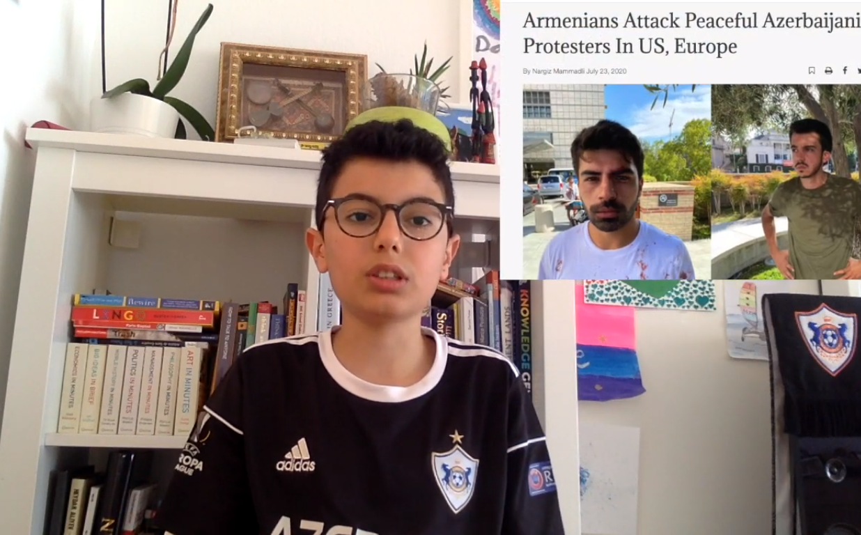 Azyaşlı azərbaycanlı bloqer Ermənistanın faşist siyasətinə etirazını bildirib - VİDEO