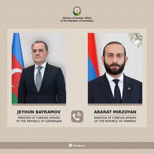 Ararat Mirzoyan Ceyhun Bayramova zəng edib, İranın dron hücumları müzakirə olunub