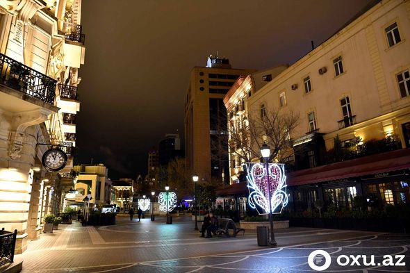 Xüsusi rejim qərarından sonra səssiz Bakı gecəsi - FOTOREPORTAJ