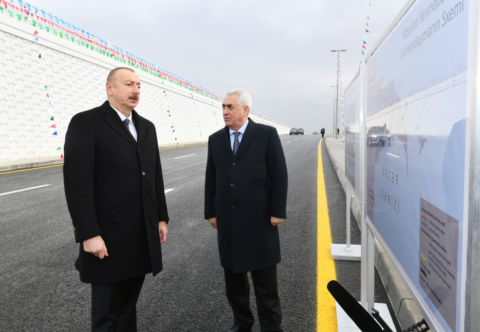 İlham Əliyev Pirşağıda avtomobil tunelinin açılışında - FOTO