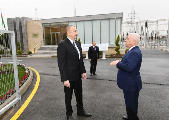 İlham Əliyev "Müşfiq" yarımstansiyasının istifadəyə verilmə mərasimində - FOTO