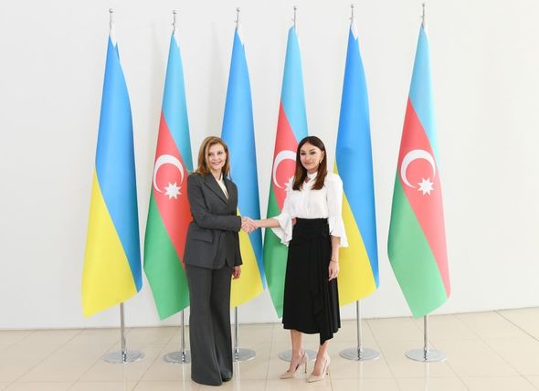Mehriban Əliyeva Yelena Zelenskaya ilə görüşdü - FOTO