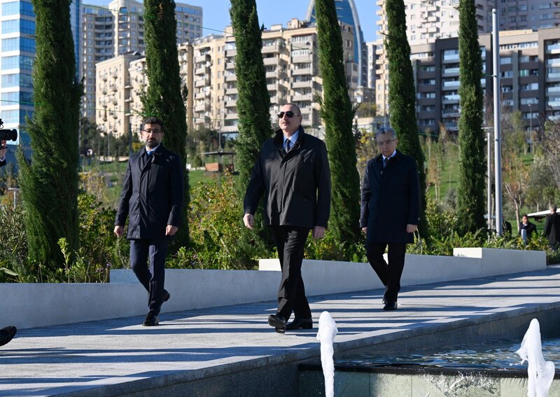 Prezident Bakıda Mərkəzi Parkın üçüncü hissəsinin açılışında - FOTOLAR