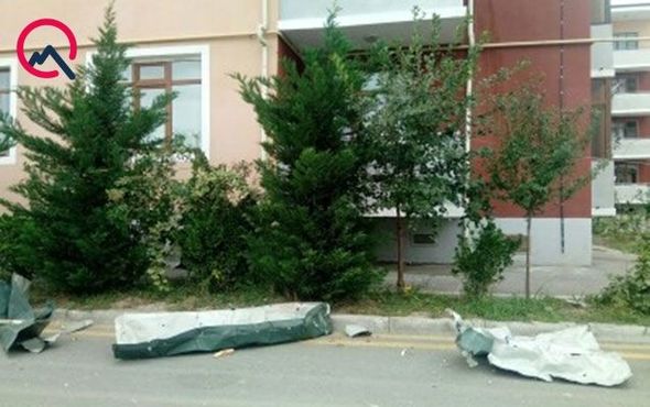 Tərtərdə vurulan yaşayış binasının görüntüləri yayıldı - FOTO