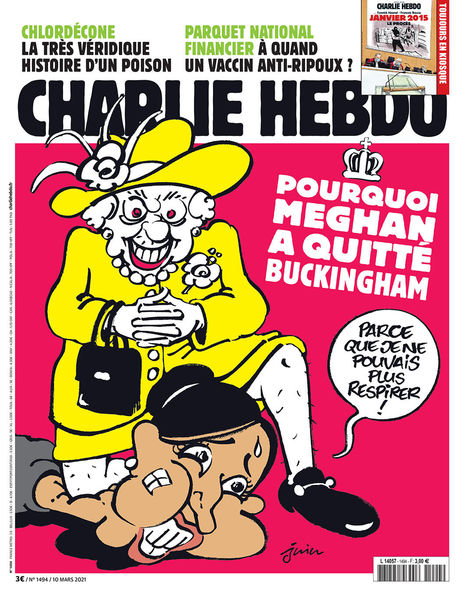 "Charlie Hebdo" Meqan Marklın qalmaqallı müsahibəsi ilə bağlı karikatura yayımlayıb - FOTO