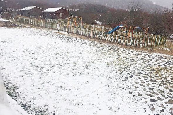 Şamaxıya qar yağdı - FOTO