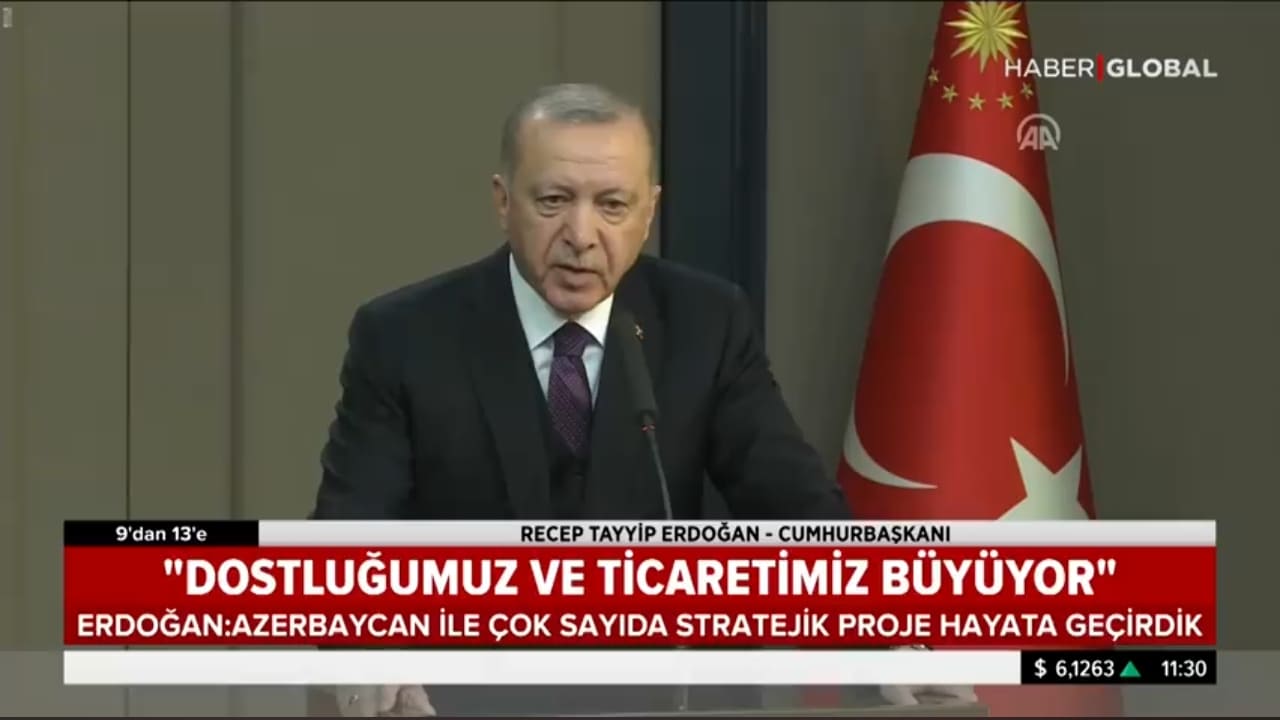 Ərdoğanın Azərbaycan səfəri ilə bağlı açıqlamaları Türkiyə telekanalında - VİDEO