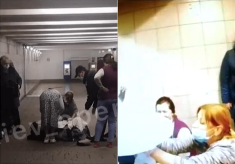 Kiyevdə qadın metroda uşaq dünyaya gətirdi - VİDEO