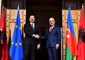 İlham Əliyevin Tiranada rəsmi qarşılanma mərasimi olub - FOTO