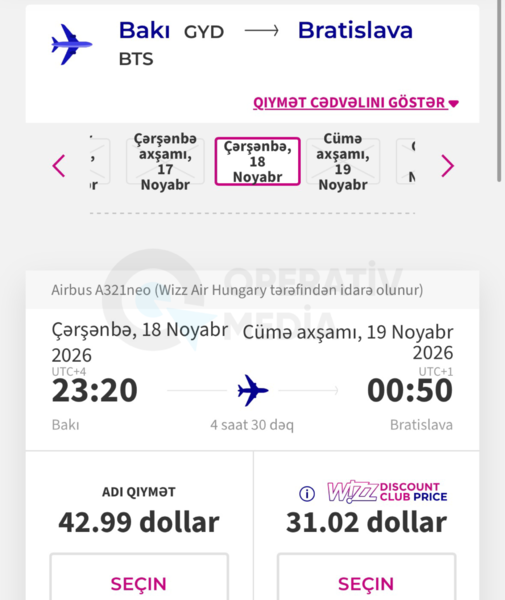 Bakıdan Avropanın bu şəhərinə birbaşa uçuşlar başlayır - Cəmi 43 dollara