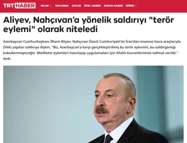 İlham Əliyevin İranın Azərbaycana dron hücumuna dair fikirləri dünya mediasının diqqət mərkəzindədir