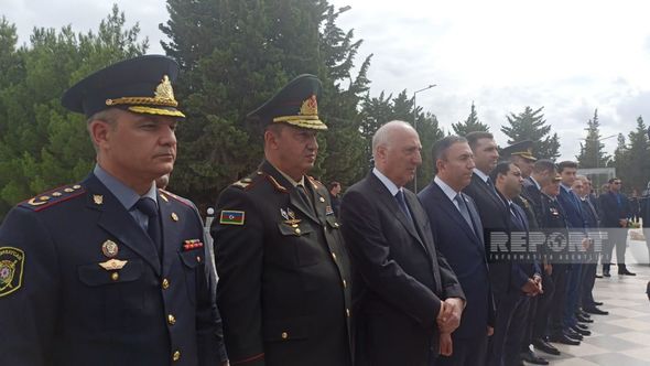 Erməni terroru nəticəsində həlak olan polis Asim Camalzadə ilə vida mərasimi keçirilib - FOTO