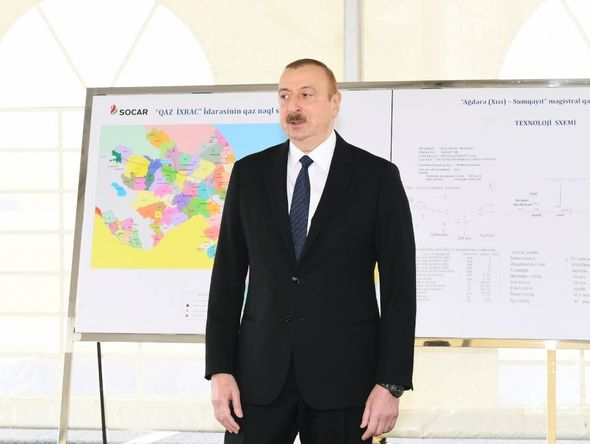 İlham Əliyev magistral qaz kəmərinin açılışında - YENİLƏNİB + FOTO/VİDEO