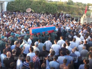 Saatlıda şəhid hərbi qulluqçu dəfn edilib - FOTOLAR