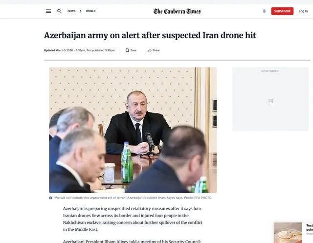 İlham Əliyevin İranın Azərbaycana dron hücumuna dair fikirləri dünya mediasının diqqət mərkəzindədir