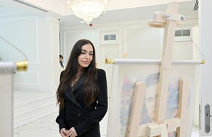 Leyla Əliyeva və Arzu Əliyeva Türk Mədəniyyəti və İrsi Fondunu ziyarət ediblər - FOTOLAR