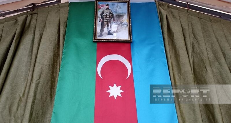 Ağstafada şəhid Elşad Həsənovla vida mərasimi başlayıb - FOTOLAR
