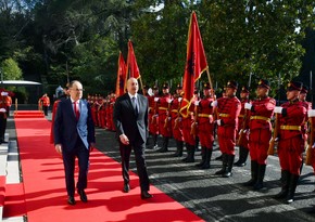 İlham Əliyevin Tiranada rəsmi qarşılanma mərasimi olub - FOTO