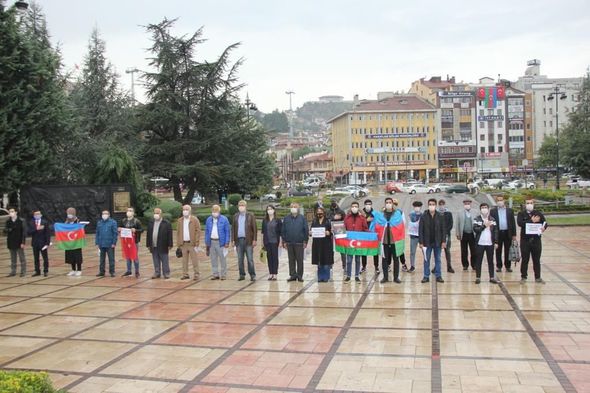 Kastamonu Universitetində təhsil alan azərbaycanlı gənclərdən Azərbaycan dəstək - FOTO