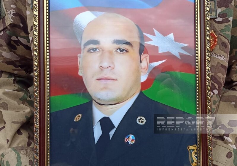 Ağstafada şəhid Elşad Həsənovla vida mərasimi başlayıb - FOTOLAR