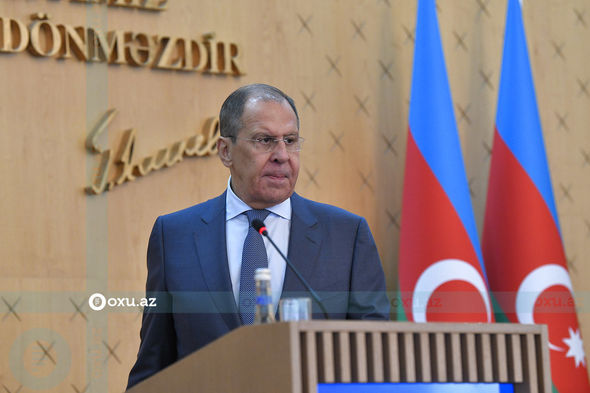 Bayramov-Lavrov mətbuat konfransı Oxu.Az-ın obyektivində - FOTOREPORTAJ