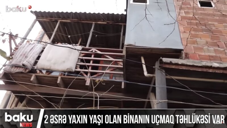 İki əsrə yaxın yaşı olan binanın uçmaq təhlükəsi var - VİDEO