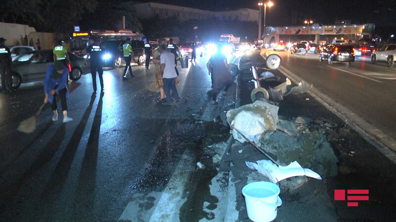Bakıda 6 avtomobil toqquşdu, xəsarət alanlar var - FOTOLAR