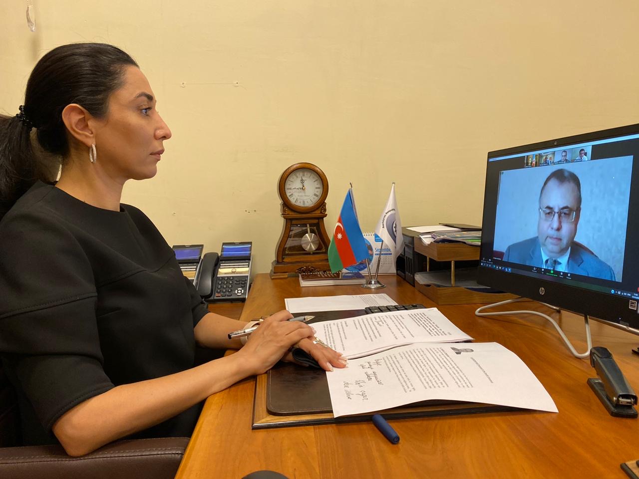 Ombudsman Səbinə Əliyavanın Vladimir Şkolnikovla videokonfrans formatında görüşü olub