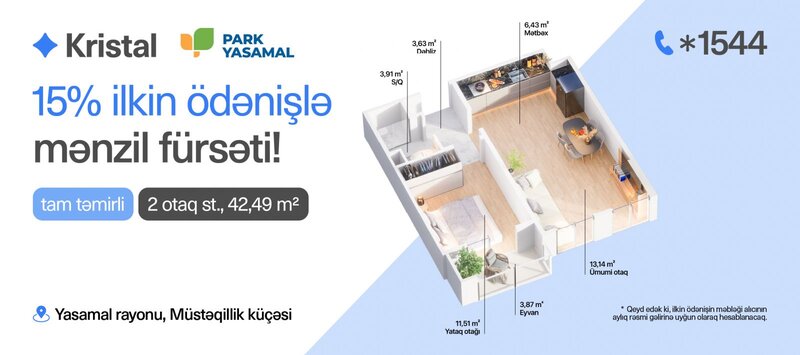 Mənzil axtaranların nəzərinə - 'Park Yasamal'da satış şərtlərinə yenilik
