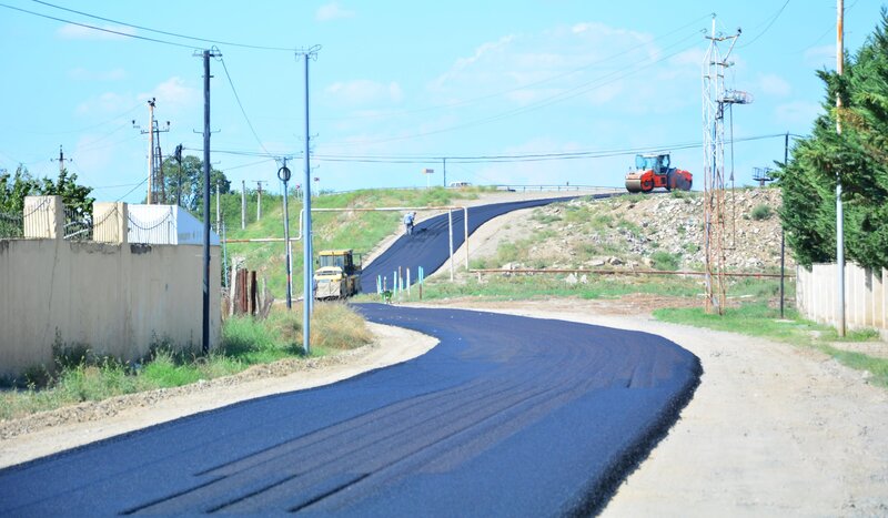 Ağstafa şəhərinin yol-nəqliyyat infrastrukturu yenilənir - FOTOLAR