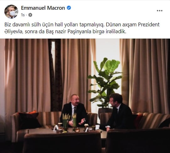 Fransa Prezidenti Azərbaycan dilində paylaşım etdi