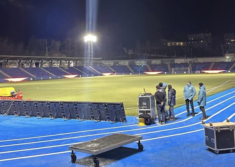 Xankəndi stadionu işıqlandırıldı - oyuna tam hazırdır - FOTO