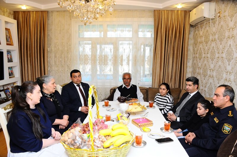 Naftalanda Şəhid ailələri ilə birgə Novruz tonqalı yandırılıb - FOTOLAR