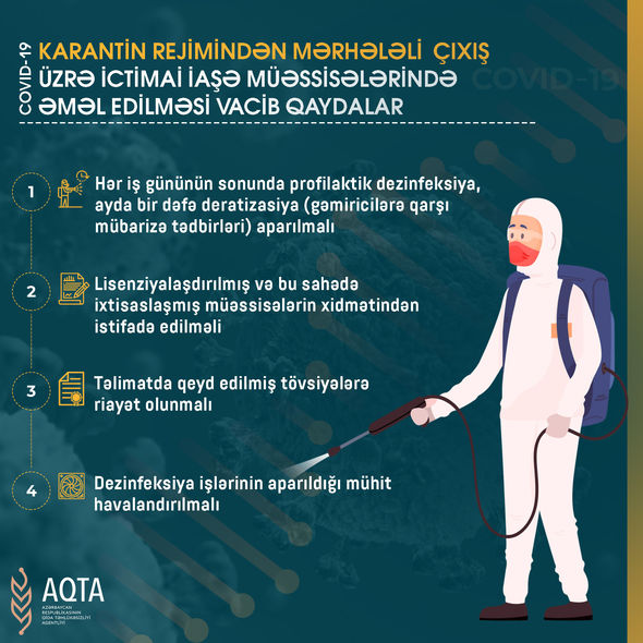 İctimai iaşə müəssisələrində təmizlik və dezinfeksiya tədbirlərinə ciddi əməl olunmalıdır - FOTO