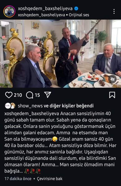 Xoşqədəmdən hər kəsi duyğulandıran paylaşım