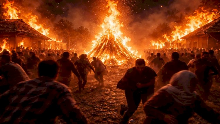 Mingəçevirdə bayram tonqalı yanğına səbəb oldu