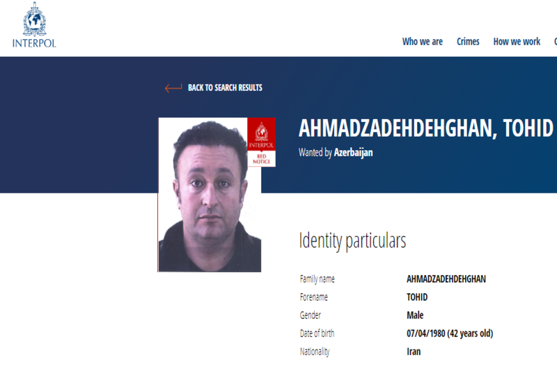 Azərbaycan iranlı narkotaciri İnterpol xətti ilə axtarışa verib